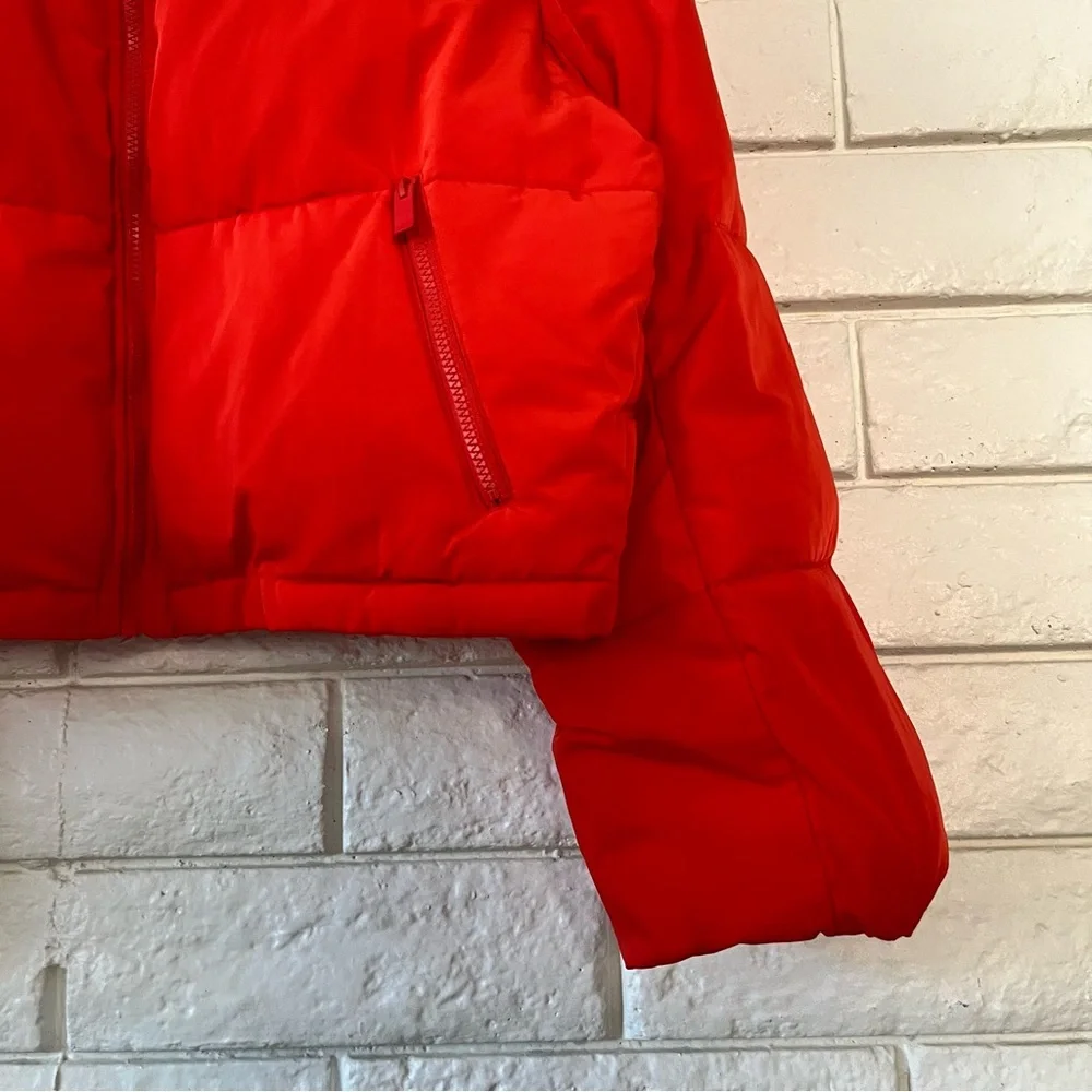 Alo Introspective Cherry Red Quilted Puffer Jacket Large
